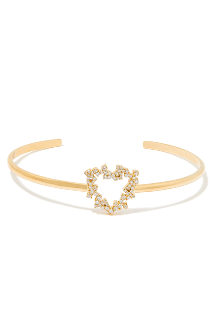 Hobb Love Cuff Bracelet, 18k Yellow Gold with Diamonds